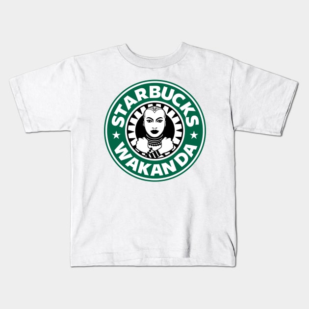 Starbucks Wakanda Kids T-Shirt by zerobriant